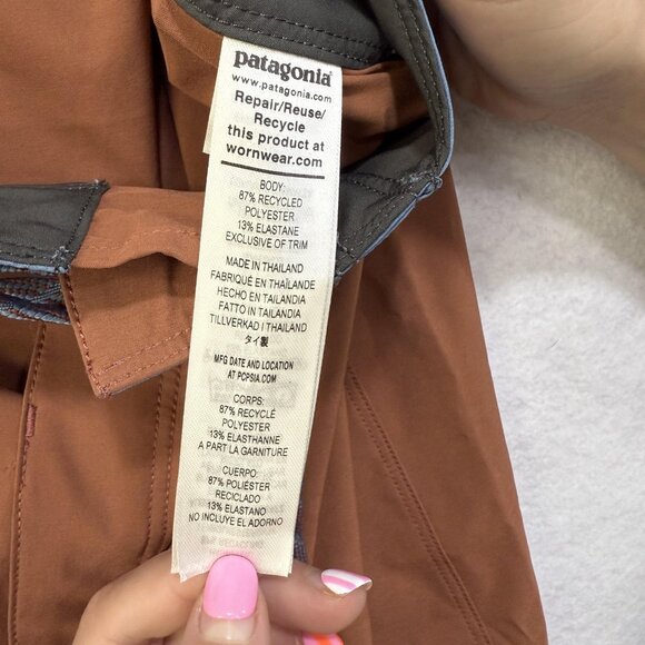 Patagonia Hydro Series Boardshorts Mens 35 Brown Blue Swim Trunks Recycled Eco - Picture 11 of 15